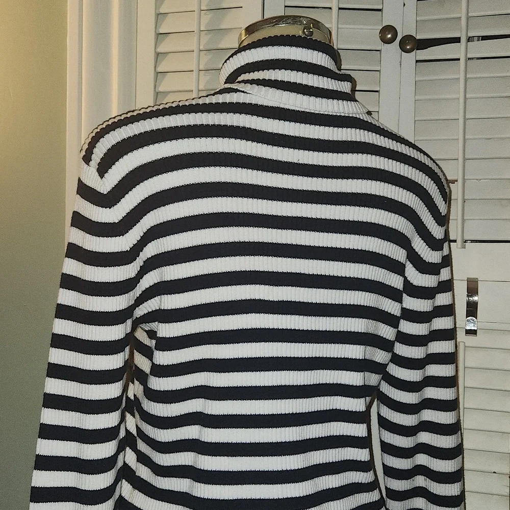 RALPH LAUREN STRIPED TURTLENECK SWEATER - Picture 6 of 8